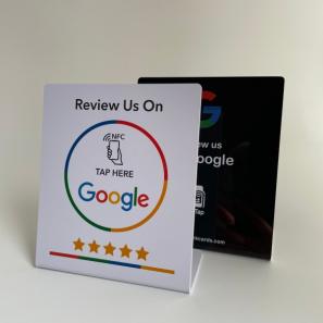 Wholesale PVC Custom Logo RFID Google Review Stand NFC Tap to Review Cards
