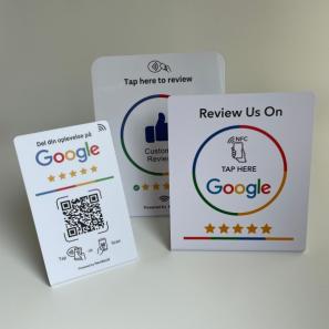 Tabletop NFC Google Business Review Stand with QR Code For Customer Feedback