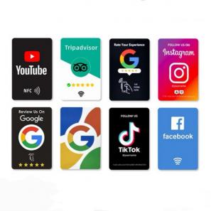 Tap to Review NFC Card Custom Logo QR Code Business Google Play Gift Card Programmable RFID Google Review Card
