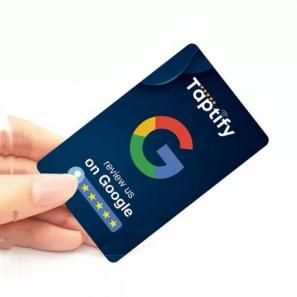 Customized Programmable QR Code Printed RFID Business Card Ntag213 PVC NFC Google Review Card 