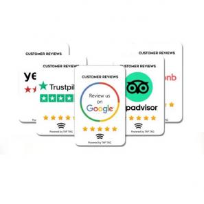 Custom Logo Printing 13.56MHz Plastic Programmable RFID Contactless Google Review NFC Business Review Card