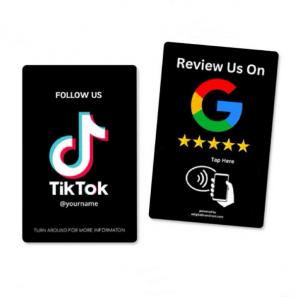Custom Printing Tiktok Review Cards Google Review Pvc NFC Tag Social Rfid Business Cards