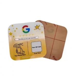 Customizable PVC Table Sticker QR Code NFC Google Review Menu Tag Plate for Restaurant Good Review Card