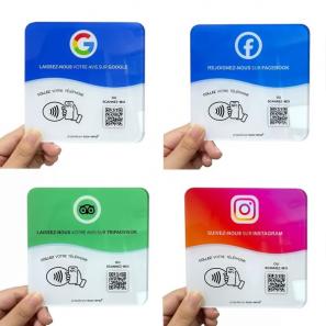 Acrylic Card NTAG 213 Restaurant Table Menu Stickers RFID NFC Tag