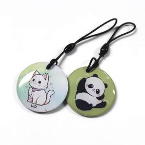 RFID Tags Epoxy Keyfob with QR Code Tag Keychain 125Khz Waterproof Epoxy Nfc Rfid Tag