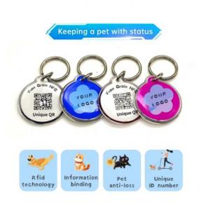 Custom Epoxy RFID NFC Dog Pet Tag Identification Waterproof Programmable Qr Code Nfc Pet Tag
