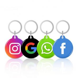 NTAG 213/215/216 NFC Epoxy Resin Tag Social Media Sharing NFC Tag with Key Ring