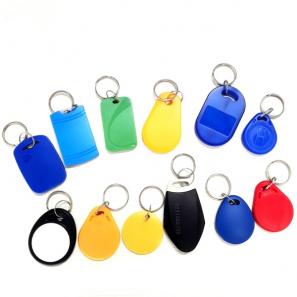 Classic 1k PVC Keyfob with NFC 13.56MHz RFID Access Control Card and Key Tag Features Printable Serial Number Barcode